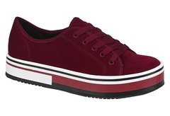 Tênis Beirario Flatform - veludo vinho