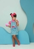 Jardineira Jeans Infantil com Bordado da Angel (Stitch)