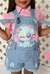 Macaquinho Jeans Infantil Angel com Flores – Puro Encanto!