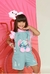 Macaquinho Jeans Infantil Angel com Pompons