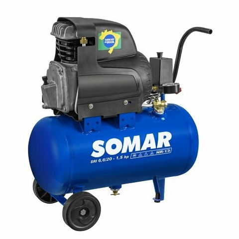 Motocompressor Somar SRI 6,6/20 - 6,6 pcm 20 litros 1,5 hp