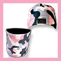 Cuello Micropolar y Gorro Camuflado Rosa