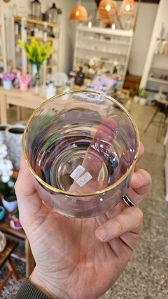Vasos Fumé con borde dorado x 6u - Asturiana Deco