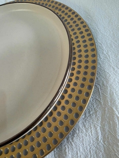 Plato de Sitio Gold & Grey DOT - comprar online