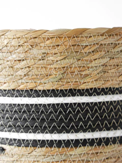 Canasto Franja Fibra 27x20 - Lo de Karlota