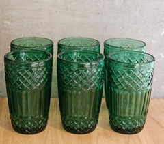 Vaso de vidrio labrado