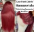 Peruca front lace cabelo humano HD lisa vermelho escuro repartição livre - loja online
