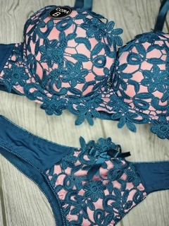 CONJUNTO LIBRA SOFT-VERDE PETROLEO Y ROSA(T.85) - comprar online