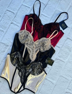 CORSET SILK -NEGRO Y ROSA (TALLE M) - tienda online