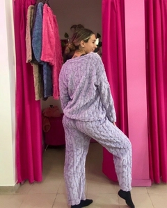 PIJAMA PELUDITO IMPORTADO -LILA (TALLE S/M) - comprar online