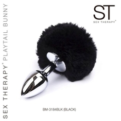 PLUG ANAL METÁLICO CON POMPON NEGRO SMALL