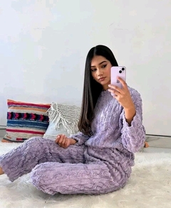 PIJAMA PELUDITO IMPORTADO -LILA (TALLE S/M) en internet