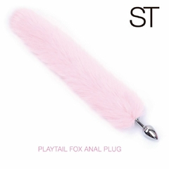 PLAYTAIL FOX ANAL PLUG - STEEL - PINK