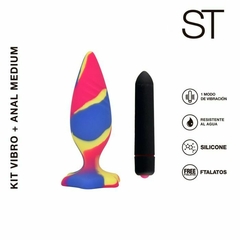 ST - KIT VIBRO + PLUG ANAL COLORS (MEDIUM)