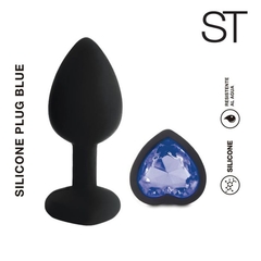 PLUG DE SILICONA CORAZÓN BLUE (LARGE)