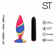 ST - KIT VIBRO + PLUG ANAL COLORS (SMALL)