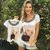 T-shirt Tal Mãe Tal Filha com Pedrarias - Cachorrinho