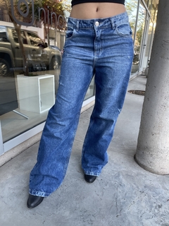 Jean wide leg tiro medio Azul - comprar online