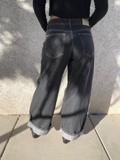 Jean tiro bajo gris con dobladillo - comprar online