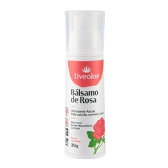 bálsamo de rosa + aloe vera + uva + moringa, suaviza e revitaliza 30 ml - livealoe - comprar online