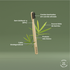 escova dental de bambu e cerdas de carvão ativado - natural orgânico - comprar online
