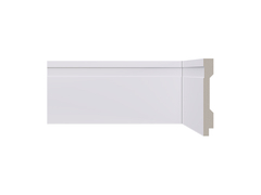 Rodapé de Poliestireno LEV102 RP/BR - Branco com friso