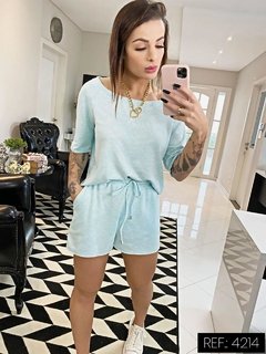 Conjunto canelado azul - comprar online