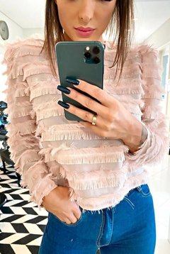 Blusa rosa franjas