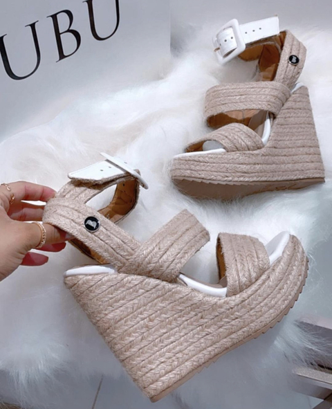 Anabela fivela branca Bubu