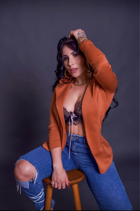 Blazer neopreme/poliamida caramelo
