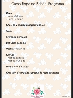 Curso " ropa de bebé" Curso completo grabado