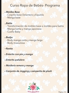Curso " ropa de bebé" Curso completo grabado - tienda online