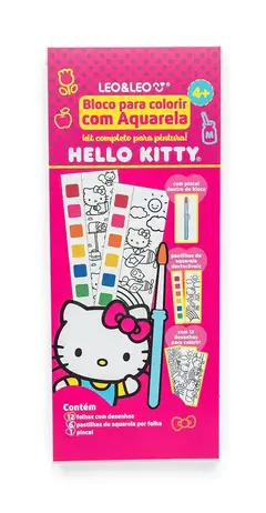 BLOCO DE COLORIR COM AQUARELA HELLO KITTY