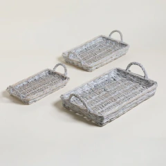 Set X 3 Bandejas Rect | Salix | 27/32 Y 38 Cm (cod 503256) Blanco