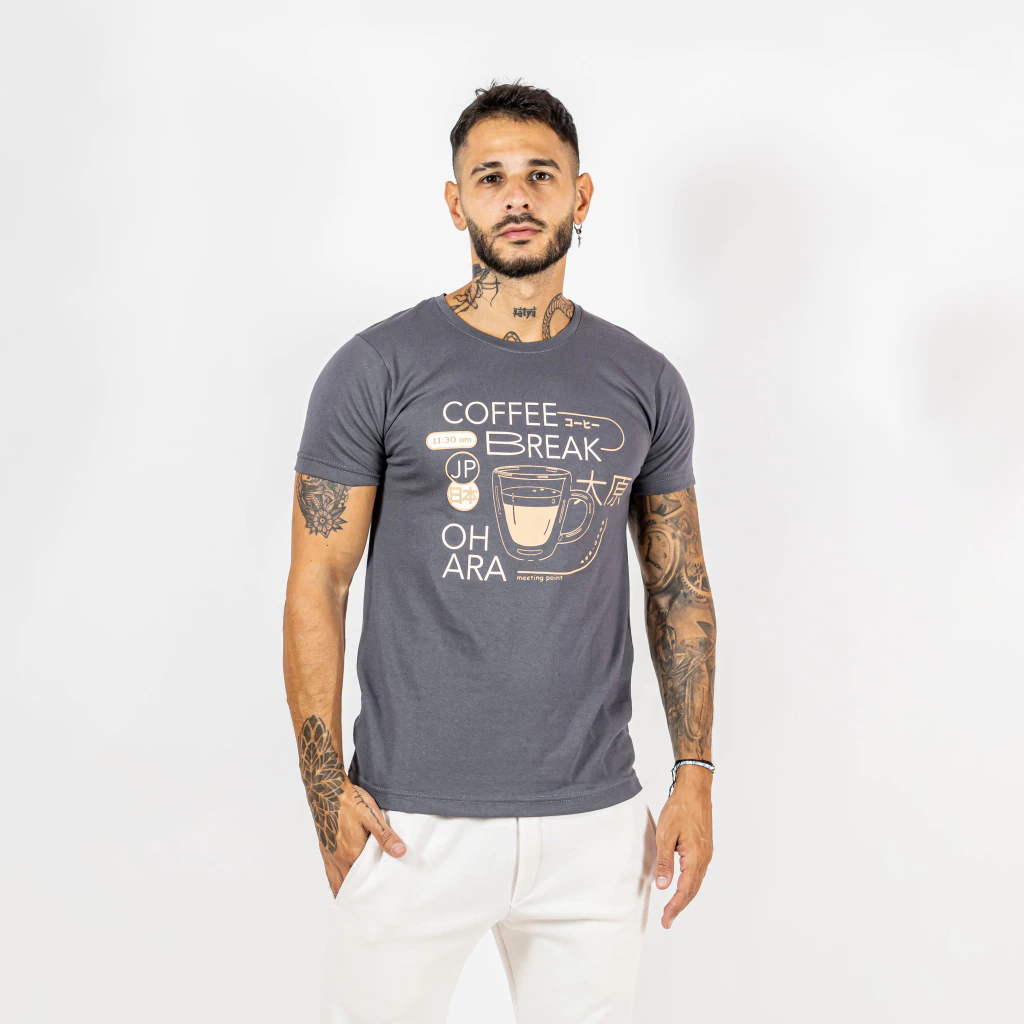 Remera con estampa M/C: COFFE BREAK