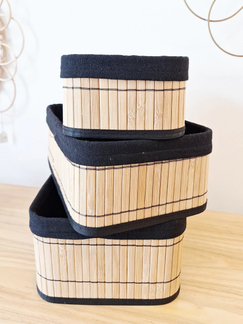 Organizador Bamboo y Lienzo Negro Chico - comprar online