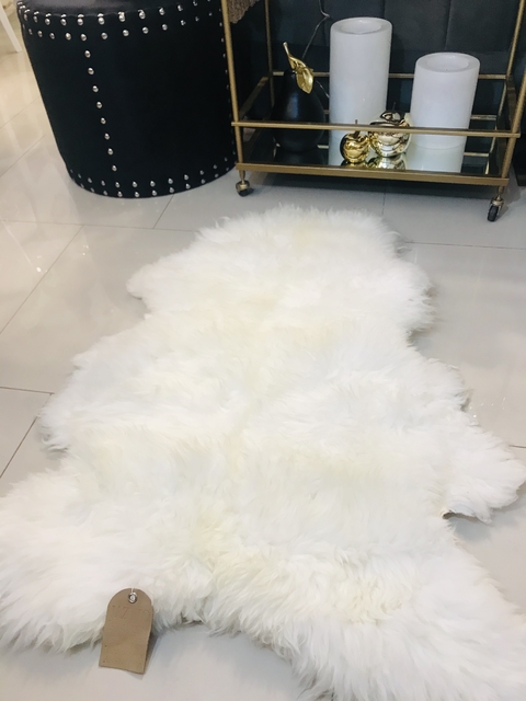ALFOMBRA DE CUERO DE PIEL DE OVEJA BLANCA