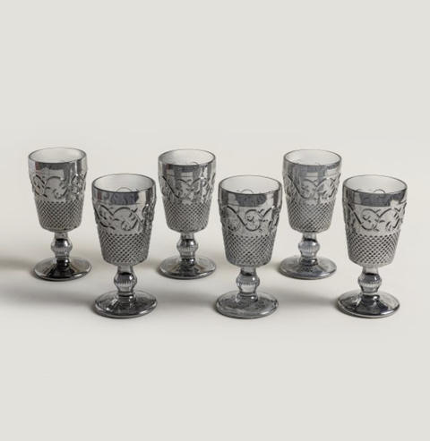 Copa Roma Gris Set x 6