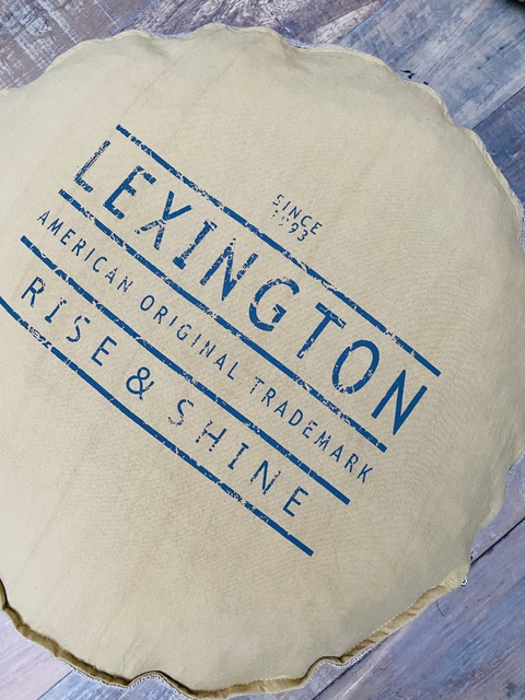 Puff Tussor y Arpillera color Avellana