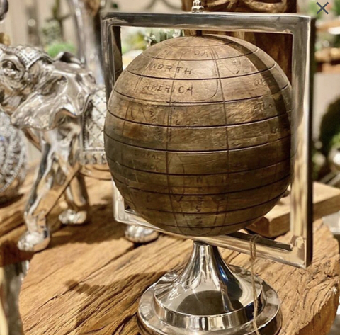 GLOBO MADERA Y ALUMINIO 35cm