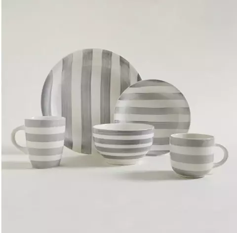 Vajilla Malibu Gray - Set x 18 Piezas