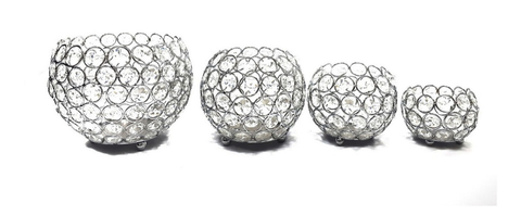 Candelabro Strass Plata porta vela