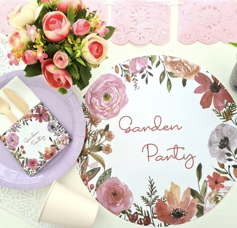PLATO DE SITIO Garden Party + Servilletero x10unid