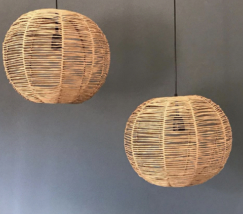 LAMPARA GLOBO HILO DE PAPEL