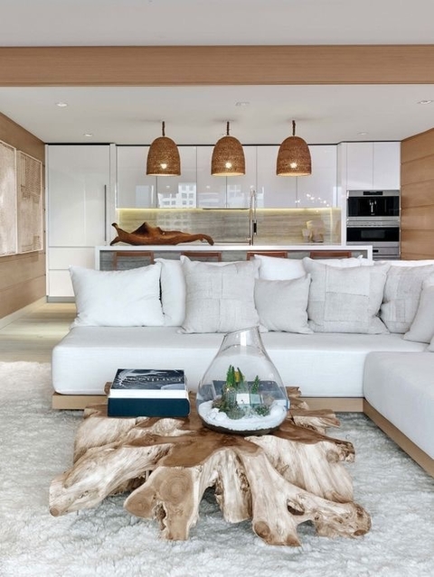 Raiz de Teca Grande para Mesa Ratona