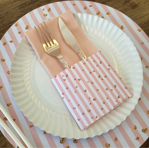 PLATO DE SITIO Glam + Servilletero x 20 unid