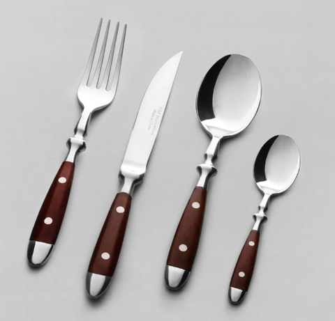 Set Cubiertos Santorini Bistro Brown x 24 piezas