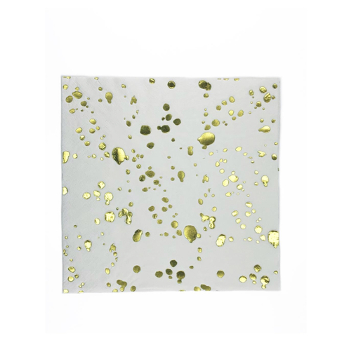 SERVILLETAS CONFETTI BLANCAS 20unid