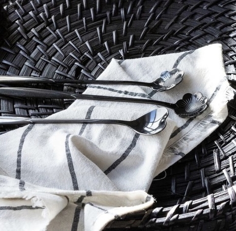 CUCHARA FLOR BLACK - Set x 6