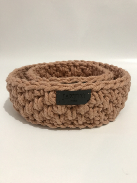 Canasta / Paneras Tejidas Hilo Algodon Ocre -Set x 2 - comprar online
